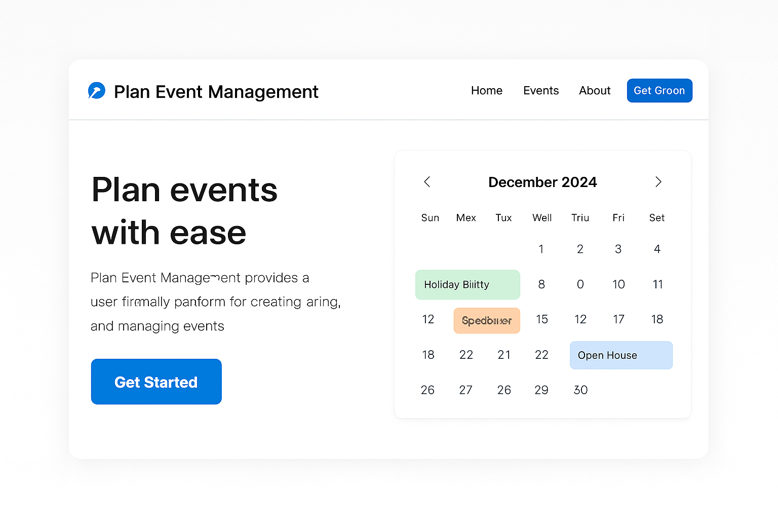 Plan Event Management project screenshot